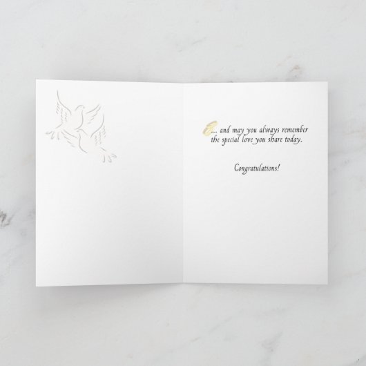 Trouwduiven Gefeliciteerd Kaart (Binnen)