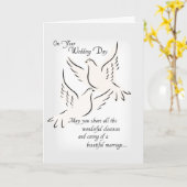 Trouwduiven Gefeliciteerd Kaart (Gele Bloem)