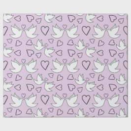 Trouwduiven, Hart voor Naadloze Trouwceremonie Cadeaupapier