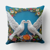 Trouwduiven Kunst Kussen (Achterkant)