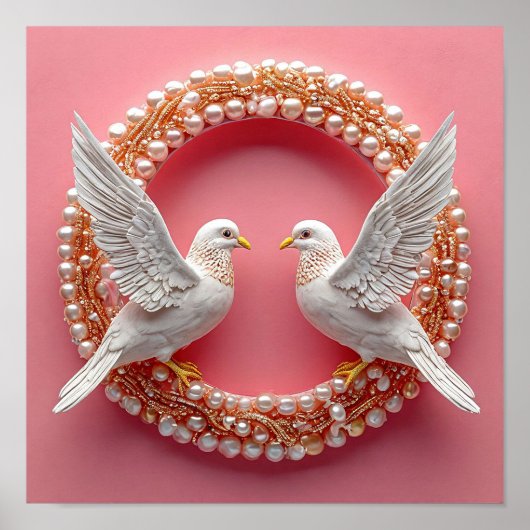 Trouwduiven Kunst Poster (Voorkant)