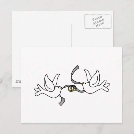 Trouwduiven met ringen Kaarten (Voorkant / Achterkant)