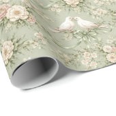Trouwduiven met Rozen en Lint Cadeaupapier (Rol Hoek)