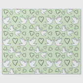 Trouwduiven voor koppels Lichtgroen Naadloos Cadeaupapier (Vlak)