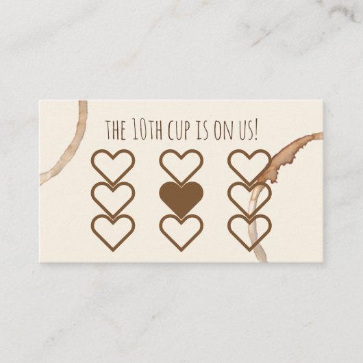 trouwe beloning koffiehopcafé visitekaartje (Voorkant)