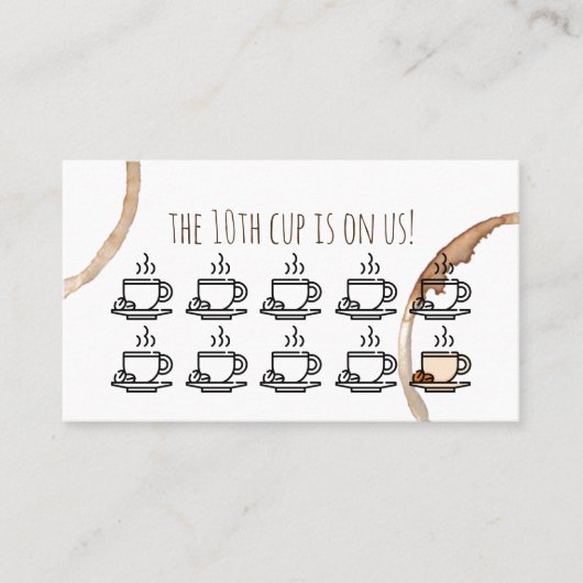 trouwe beloning koffiehopcafé visitekaartje (Voorkant)