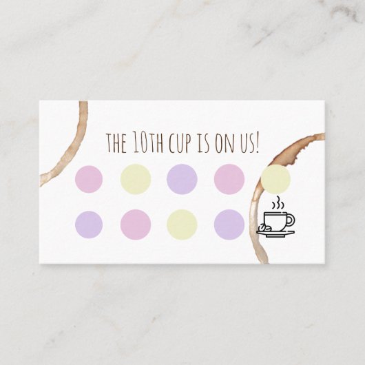 trouwe beloning koffiehopcafé visitekaartje (Voorkant)