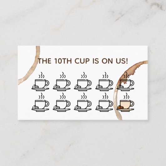 trouwe beloning koffiehopcafé visitekaartje (Voorkant)