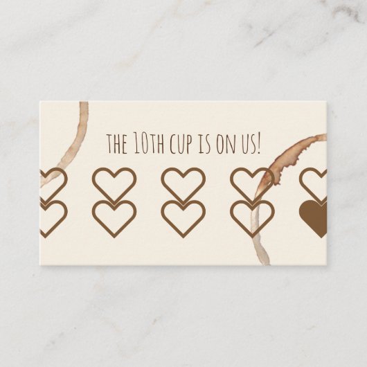 trouwe beloning koffiehopcafé visitekaartje (Voorkant)