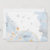 Trouwe blauwe foto religieuze uitnodiging (Achterkant)