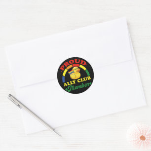 Trouwe Bondgenoot Club Lid Rubber Eend Regenboog H Ronde Sticker