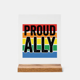 Trouwe Bondgenoot Vintage Pride Steun T-shirt Ontw Acryl Bord