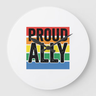 Trouwe Bondgenoot Vintage Pride Steun T-shirt Ontw Grote Klok