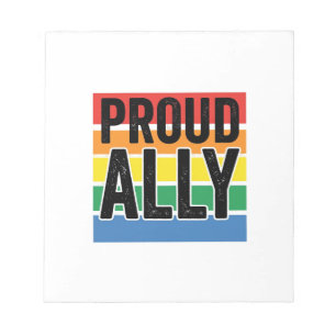 Trouwe Bondgenoot Vintage Pride Steun T-shirt Ontw Notitieblok