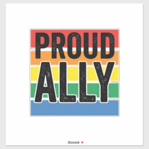 Trouwe Bondgenoot Vintage Pride Steun T-shirt Ontw Sticker