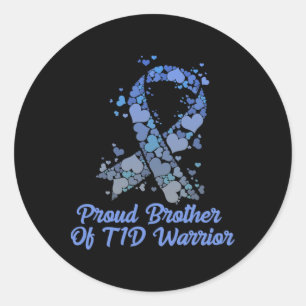 Trouwe Broer Van T1d Krijger Type 1 Diabetes Bewus Ronde Sticker