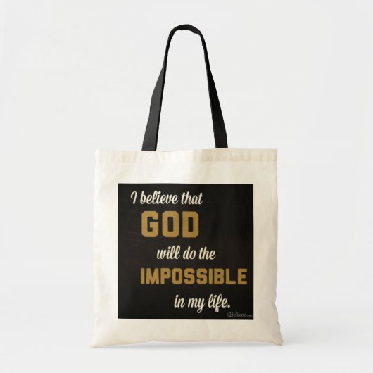Trouwe Canvas tas - Ik geloof dat God de imposant (Voorkant)