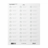 Trouwe Crest Monogram Sage Groene Trouwadreslabels Etiket (Full Sheet)