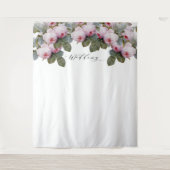 Trouwe Franse Rozen Trouwfotobooth achtergrond Wandkleed (Voorkant)