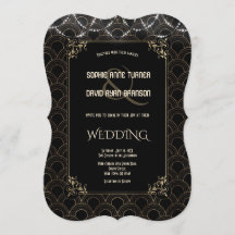 Trouwe Gouden Art Deco Fleur-de-lis Bruiloft