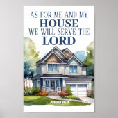 Trouwe Home Jozua 24:15 Christelijke muurkunst Poster (Voorkant)