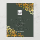 Trouwe Huwelijksuitnodigingen met Gouden Kant Budg Flyer (Achterkant)