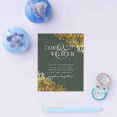 Trouwe Huwelijksuitnodigingen met Gouden Kant Budg Flyer (Enkel)