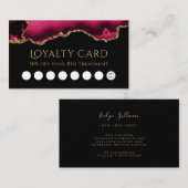 trouwe kaart magenta en goudmagenta visitekaartje (Voorkant / Achterkant)