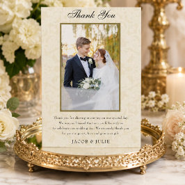 Trouwe Lace Elegante Foto Huwelijk Bedankkaart