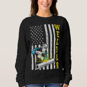 Trouwe lasser pijpfitter VS-vlag retro vintage las Trui