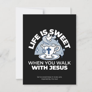 Trouwe Levende Kunst - Teacup met Kruis en Duif Briefkaart