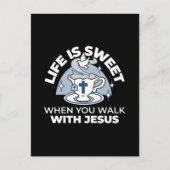 Trouwe Levende Kunst - Teacup met Kruis en Duif Briefkaart (Voorkant)