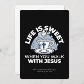 Trouwe Levende Kunst - Teacup met Kruis en Duif Feestdagenkaart (Voorkant / Achterkant)