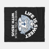 Trouwe Levende Kunst - Teacup met Kruis en Duif Fleece Deken (Voorkant (Horizontaal))