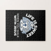 Trouwe Levende Kunst - Teacup met Kruis en Duif Legpuzzel (Horizontaal)