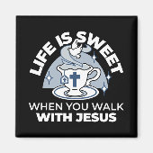 Trouwe Levende Kunst - Teacup met Kruis en Duif Magneet (Voorkant)