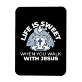 Trouwe Levende Kunst - Teacup met Kruis en Duif Magneet (Verticaal)