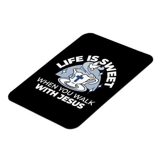 Trouwe Levende Kunst - Teacup met Kruis en Duif Magneet (Linkerzijde)