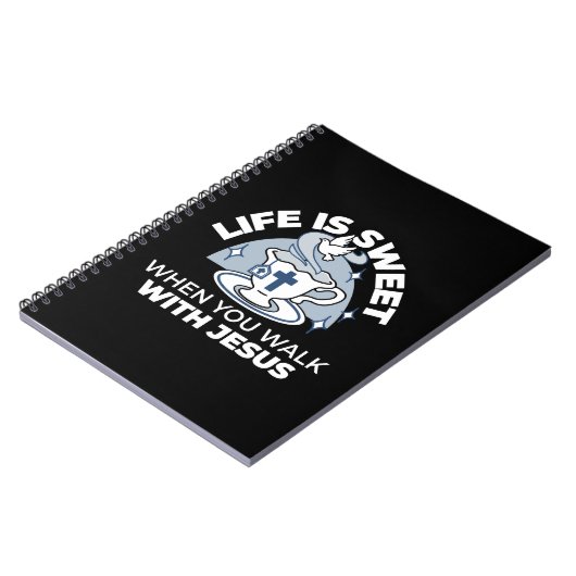 Trouwe Levende Kunst - Teacup met Kruis en Duif Notitieboek (Linkerzijde)