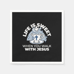 Trouwe Levende Kunst - Teacup met Kruis en Duif Servet