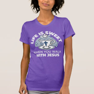 Trouwe Levende Kunst - Teacup met Kruis en Duif T-shirt