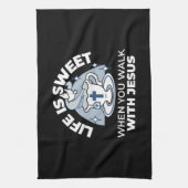 Trouwe Levende Kunst - Teacup met Kruis en Duif Theedoek (Verticaal)