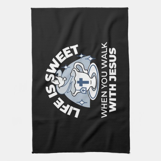 Trouwe Levende Kunst - Teacup met Kruis en Duif Theedoek (Verticaal)