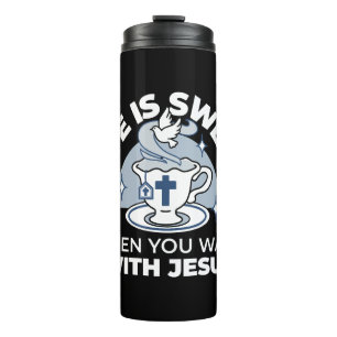 Trouwe Levende Kunst - Teacup met Kruis en Duif Thermosbeker