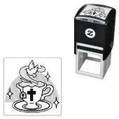 Trouwe Levende Kunst - Teacup met Kruis en Duif Zelfinktende Stempel (In situ)