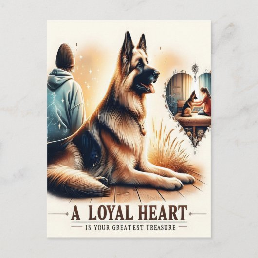 Trouwe metgezel bij zonsondergang briefkaart (Voorkant)