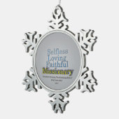 trouwe missionaris tin sneeuwvlok ornament (Rechts)