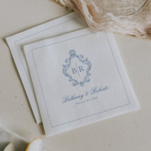 Trouwe Monogram Blauwe Bruiloft