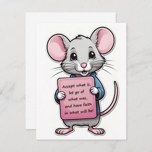 Trouwe Muisnotitie Kaart Notitiekaartje (Voorkant / Achterkant)