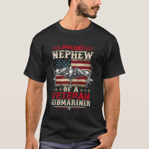 Trouwe Neef Van Een Veteranen Onderzeeër VS Vlag P T-shirt